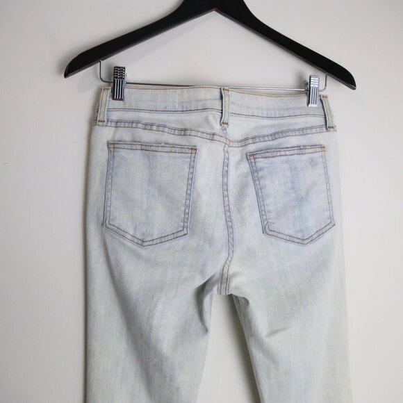 Rag & Bone Zipper Capri Distressed Destroyed Shredded Bleachout White Jean Sz 29 - Picture 10 of 11